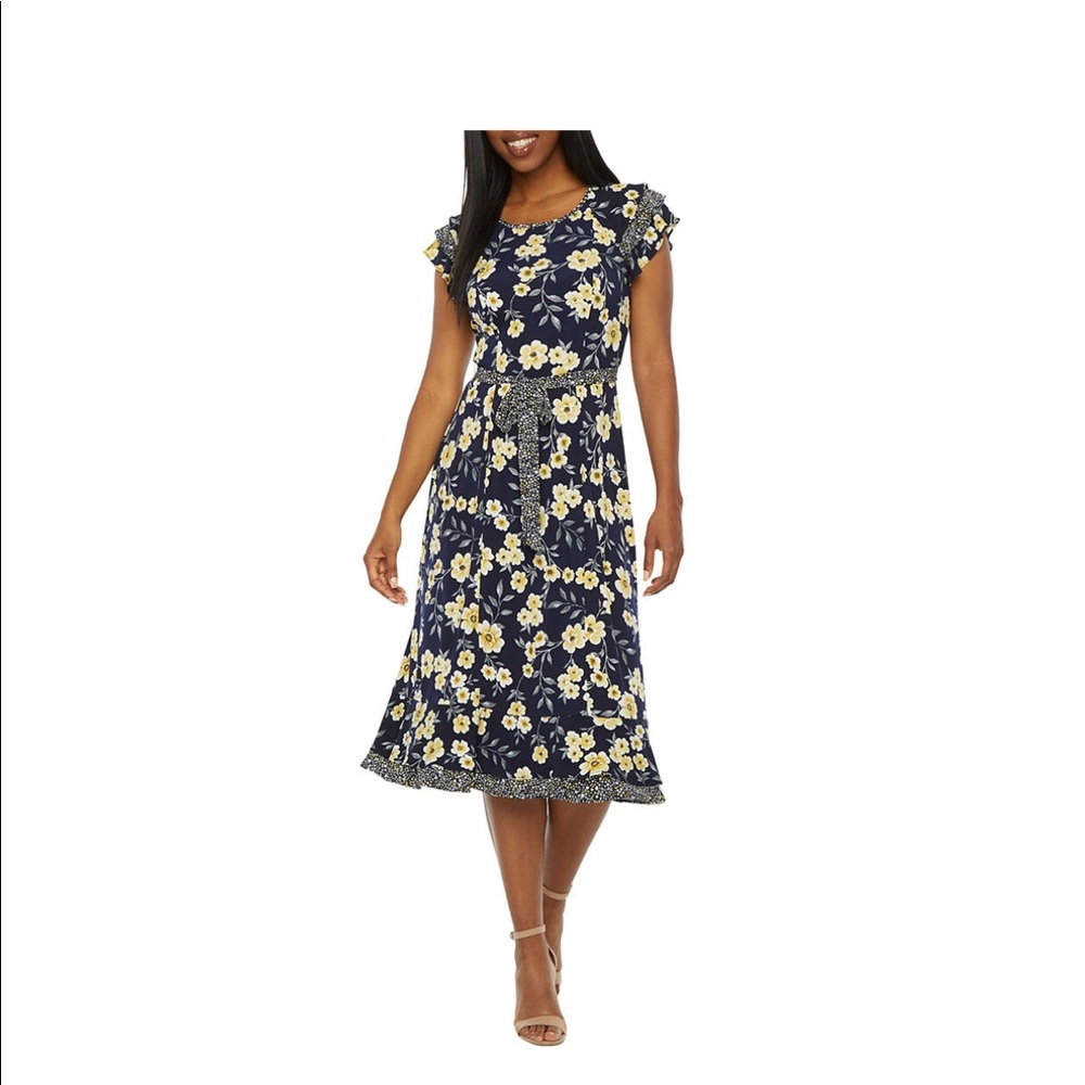 Perceptions navy floral dress Petite large